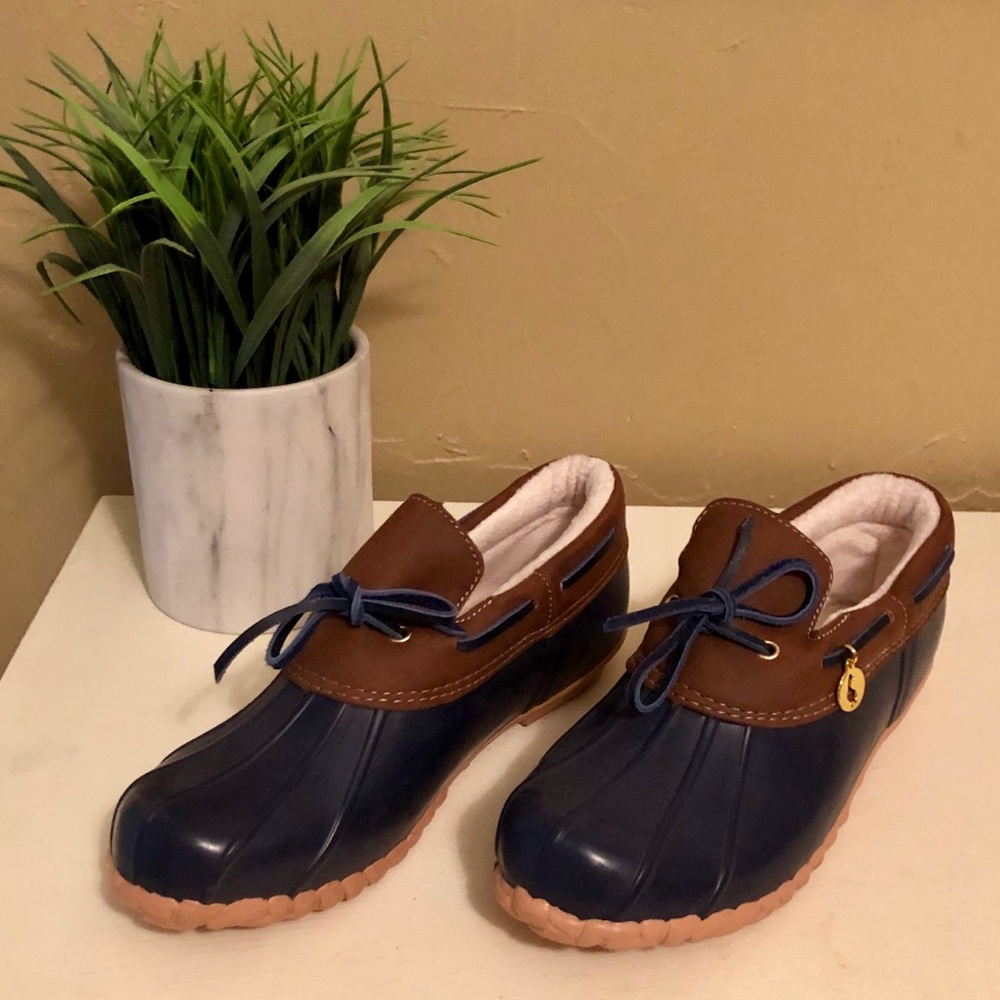 Navy Sporto Duck rubber ankle boots